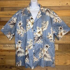 Pacific Legend Hawaiian Shirt Women 3XL NWT Blue White Tropical Beachcore Resort